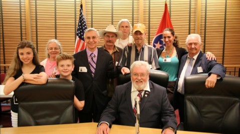 Macy Tabor, Maxine Vader, Landon Wall, Keith Bradford, Leon Seiter, Bruce Goodwin, JK Coltrain, Janine LeClair, Rev. Maury and Garry L. Thomas in front